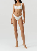 Noto Cup Bikini Top Cream Ribbed