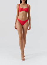 Noto Bikini Bottom Red Ribbed