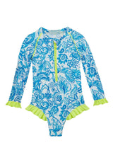 One-Piece Marie Raxevsky Long Sleeve Zip Ruffles Surf Suit Cycladic Apoella