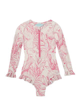 One-Piece Marie Raxevsky Long Sleeve Zip Ruffles Surf Suit Thalassa Pink Apoella
