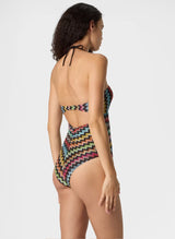 One-Piece Missoni One-piece Swimsuit in Lamé Viscose with Micro Zigzag Pattern 44 EU / Multi Apoella