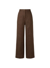 Pants APOELLA Eliana Linen Pleated Pants Espresso Apoella