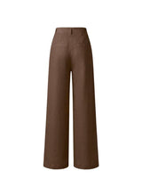 Pants APOELLA Eliana Linen Pleated Pants Espresso Apoella