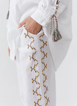 Pants Melissa Odabash Elvie Pants White/Yellow Apoella