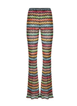 Pants Missoni Flared Pants in Lamé Viscose with Micro Black Zigzag Pattern 44 / Multi Apoella