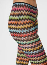 Pants Missoni Flared Pants in Lamé Viscose with Micro Black Zigzag Pattern 44 / Multi Apoella