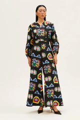 Pants RIANNA + NINA Tependris Palazzo Pants Futuristic Black Apoella