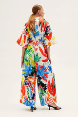 Pants RIANNA + NINA Tropica Fruta Pants Fyori Popeline Tropicana Blanca S/M / Tropicana Blanca Apoella