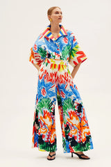 Pants RIANNA + NINA Tropica Fruta Pants Fyori Popeline Tropicana Blanca S/M / Tropicana Blanca Apoella