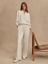 Pants Varley The Wide Leg Pant 30 Ivory Marl Apoella