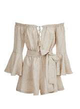 Playsuit Apoella Electra Linen Off Shoulder Playsuit Beige Apoella