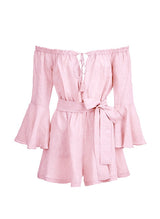 Playsuit Apoella Electra Linen Off Shoulder Playsuit Pink Apoella