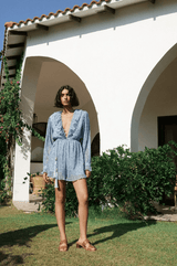 Playsuit Sabina Musayev Myla Longsleeve Ruffled Playsuit Aqua / XS Apoella