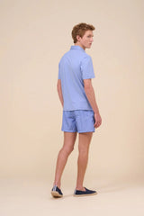 Polos Fedeli Tre Cotton Jersey Melange Polo Light Blue Apoella