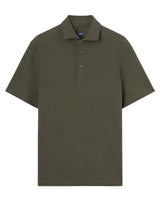 Polos Fedeli Tre Jersey Melange Polo Short Sleeve Cotton Olive Green Apoella