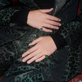 Rings Ileana Makri Blue Eye Chevalier Ring Zircon Gold Plated O/S Apoella