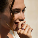 Rings Ileana Makri Blue Eye Ring Gold Plated O/S Apoella
