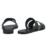 Sandals Ancient Greek Sandals Apteros Leather Slide Sandals Black Apoella