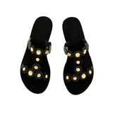 Sandals Ancient Greek Sandals Daryl Shell Sandals Black/Gold Apoella