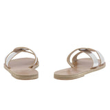 Sandals Ancient Greek Sandals Desmos Leather Slide Sandals Silver Apoella