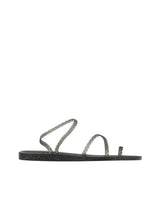 Sandals Ancient Greek Sandals Eleftheria Jelly Glitter Sandals Black/Gold Apoella