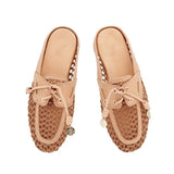 Sandals Ancient Greek Sandals Naveta Raffia Mule Brown Apoella