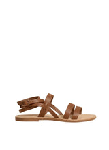 Sandals Manebi Leather Gladiator Sandals Tan Apoella
