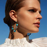 - Sea Dream Hoop Earrings Gold Pl Pearls/corals/turquoise O/S Apoella