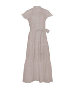 Shirtdress Apoella Milla Long Ruffle Shirtdress Beige Apoella