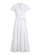 Shirtdress Apoella Milla Long Ruffle Shirtdress White Apoella