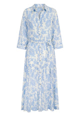 Shirtdress Heidi Klein Playa Paraiso Maxi Shirtdress Light Blue Floral Apoella