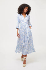 Shirtdress Heidi Klein Playa Paraiso Maxi Shirtdress Light Blue Floral Apoella