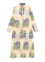 Shirtdress Lisa Corti Long Kurta Cotton Shirtdress Ivory Plumbago Apoella