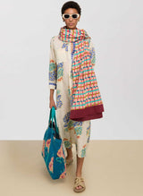 Shirtdress Lisa Corti Long Kurta Cotton Shirtdress Ivory Plumbago Apoella
