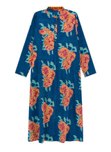 Shirtdress Lisa Corti Long Open Kurta Cotton Shirtdress Dark Teal Apoella