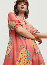Shirtdress Lisa Corti Long Open Kurta Cotton Shirtdress Old Pink Apoella
