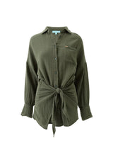 Shirtdress Melissa Odabash Sara Tie Front Short Shirtdress Olive Apoella
