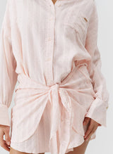 Shirtdress Melissa Odabash Sara Tie Front Short Shirtdress Pale Pink Apoella