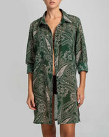 Shirtdress Stefania Frangista Palmira Short Shirtdress Paisley Green Apoella