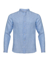 Shirts APOELLA Apollo Linen Mao Shirt Striped White/Blue Apoella