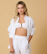 Shirts Apoella Charis Linen Loose Shirt Striped Sky Apoella