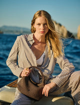 Shirts APOELLA Nike Oversized Shirt Choco/White Stripes Apoella