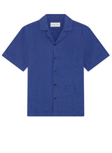 Shirts Frescobol Carioca Angelo Linen Short Sleeve Shirt Cobalt Blue Apoella