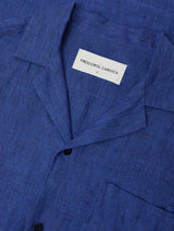 Shirts Frescobol Carioca Angelo Linen Short Sleeve Shirt Cobalt Blue Apoella