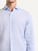 Shirts Frescobol Carioca Antonio Linen Regular Shirt Baby Blue Apoella