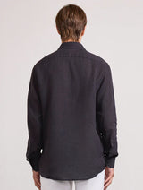 Shirts Frescobol Carioca Antonio Linen Regular Shirt Black Apoella