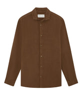 Shirts Frescobol Carioca Antonio Linen Regular Shirt Brown Apoella