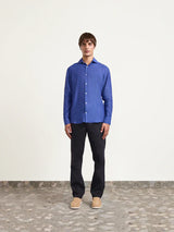 Shirts Frescobol Carioca Antonio Linen Regular Shirt Cobalt Blue Apoella