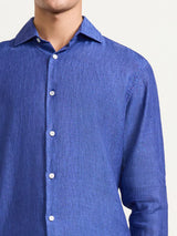 Shirts Frescobol Carioca Antonio Linen Regular Shirt Cobalt Blue Apoella