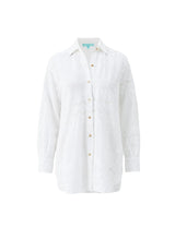 Shirts Melissa Odabash Orla Embroidered Shirt White Apoella